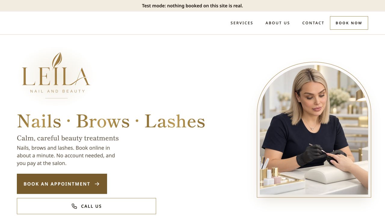 Explore the salon website and booking system